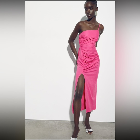 Zara Dresses Zara Draped Asymmetric Dress Poshmark